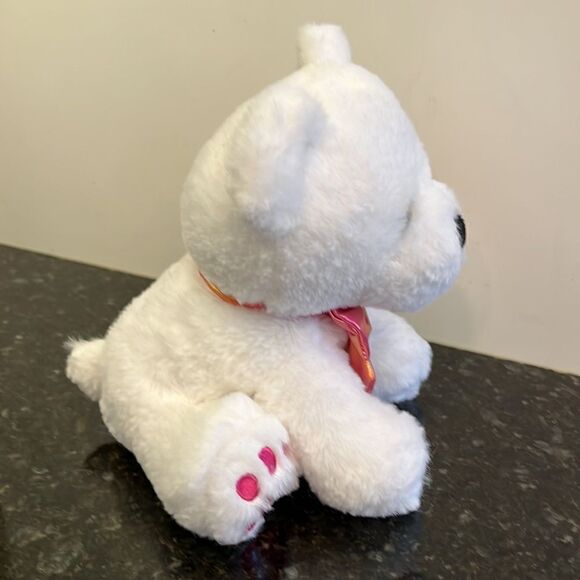 Animal Adventure 2022 Polar Bear with pink Bow. Pink Paws. Size 8” - Picture 5 of 7